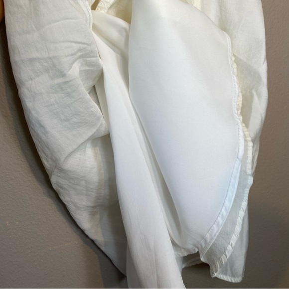 Zara White Wide Short Sleeve Button Down Dress. Size XS - Picture 13 of 17